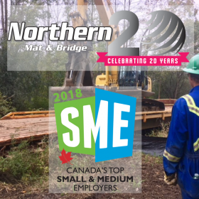 Northern Mat & Bridge LP awarded one of Canada’s Top Small & Medium Employers for 2019