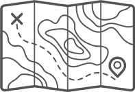 Map with topographical lines